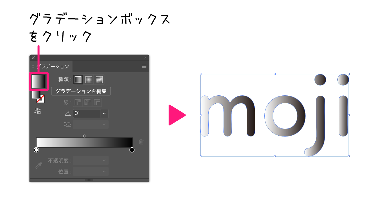 イラストレーター「グラデーションツール」テキスト・文字へグラデーションをかける方法